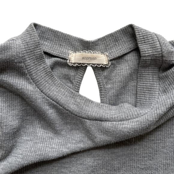 Soprano Gray Ribbed Knit Swing Dress Size 14 - Picture 4 of 5